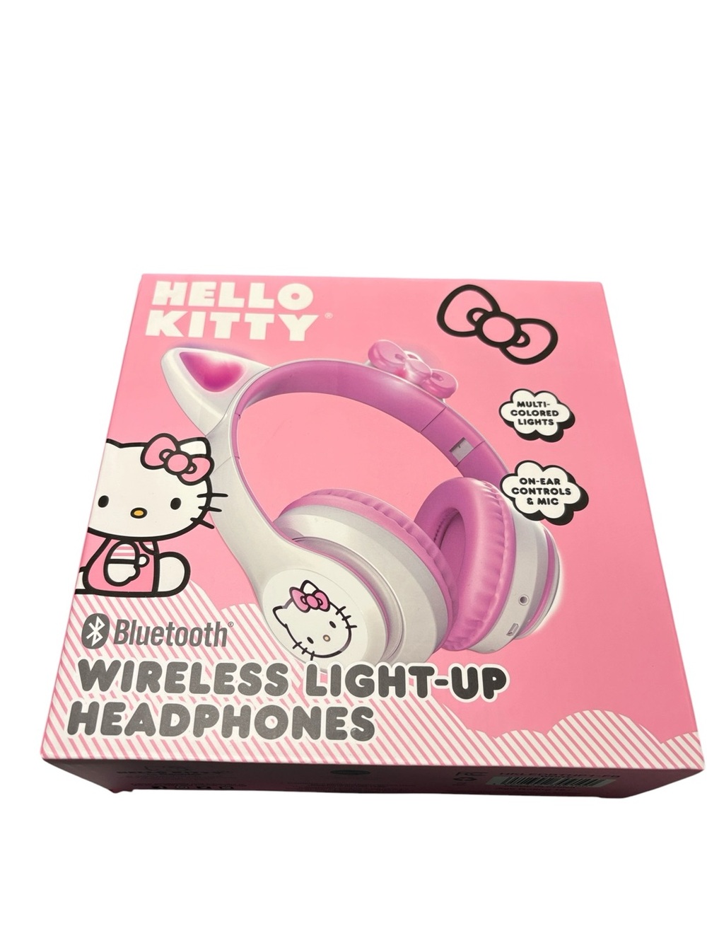 Hello Kitty Bluetooth Wireless Light-Up Headphones - Foldable Over-Ear